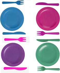 img 3 attached to 27-Piece Colorful Tableware Dishes Pretend Play Set - Perfect Kitchen Accessories For Toddlers By VIPAMZ
