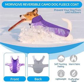 img 3 attached to 🐾 MORVIGIVE Winter Dog Coats - Camo Fleece Lining, Reversible & Waterproof Snow Jackets for Small Medium Large Dogs - Purple XS