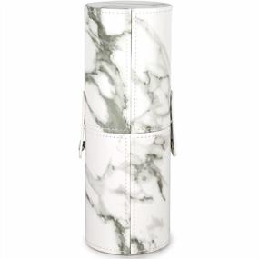 img 4 attached to Stylish Marble Makeup Brush Holder: Your Perfect Travel Companion
