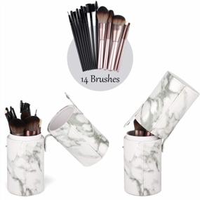 img 3 attached to Stylish Marble Makeup Brush Holder: Your Perfect Travel Companion