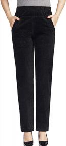 img 4 attached to Comfortable And Stylish: Zoulee Women'S Corduroy Pants With Elastic Waist And Convenient Pockets