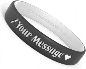 img 4 attached to Персонализируйте свое сообщение с помощью силиконовых браслетов Reminderband Custom Luxe - идеально подходит для мероприятий, подарков, поддержки и информирования