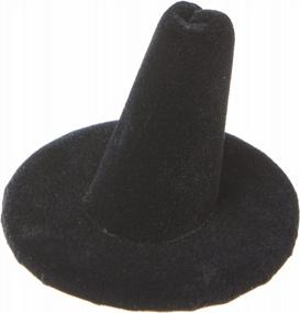 img 2 attached to Plymor Black Velvet Ring Finger Display, Single On Round Base, 2" W X 2" D X 1.25" H