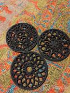 img 1 attached to SMARTAKE 6-Piece Silicone Trivet Mats Set - Multi-Use Kitchen Mats, Non-Slip Durable Table Mats For Hot Pot Holders, Dishes, Countertops And Home - Intricately Carved Coasters In Stylish Black review by Andrew Burnside