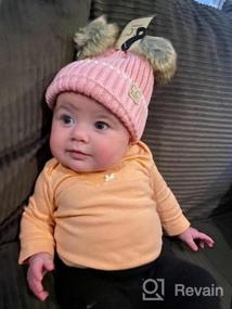 img 2 attached to Baby Infant Knit Winter Beanie Hat With Pom Pom Skull Cap