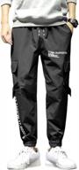 stylish and comfortable: zaful men's cargo jogger pants with letter print and convenient side pockets logo