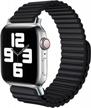 compatible magnetic band for apple watch 42mm-49mm: adjustable silicone loopback wristband for series 8-se logo