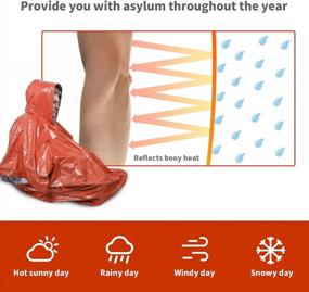 img 1 attached to 2 Pack Emergency Survival Rain Poncho With Hood, Thermal Space Blanket & Heat Reflective Waterproof For Camping Hiking