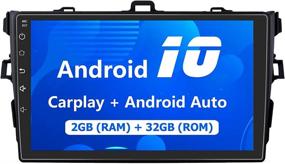 img 4 attached to Enhance Your Toyota Corolla 2006-2012 with Android 10 Car Radio: 9 Inch Stereo, Carplay, Android Auto, Bluetooth, WiFi, GPS, FM, 2G RAM, 32G ROM
