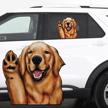 golden retriever ride-along window decal sticker with waving paw and perforated see-through design for rear side windows logo