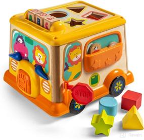 img 4 attached to 🧩 TOP BRIGHT Wooden Activity Cube | Educational Baby Toy for 18 Month Old Girl or Boy | Gift for 1-2 Year Old | ID50185