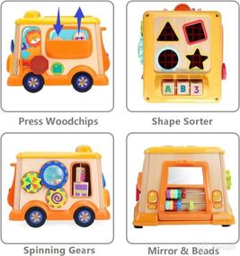 img 2 attached to 🧩 TOP BRIGHT Wooden Activity Cube | Educational Baby Toy for 18 Month Old Girl or Boy | Gift for 1-2 Year Old | ID50185