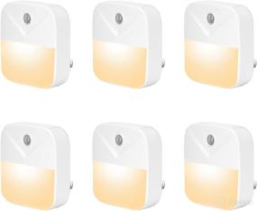 img 4 attached to 🌙 Pack of 6 Warm White LED Nightlights with Smart Dusk to Dawn Sensor – Plug in Nightlights Ideal for Bedroom, Bathroom, Hallway, Kitchen, Stairs, Kids and Adults Room