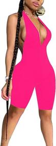 img 4 attached to LuFeng Womens Bodycon Backless Jumpsuits Women's Clothing via Jumpsuits, Rompers & Overalls