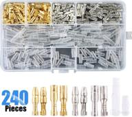 🔌 240pcs 3.9mm brass bullet terminals wire connector block with insulating sleeves for car truck motorcycle bike - glarks logo