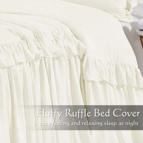 img 3 attached to Alina Bedding Collections Ivory Queen Size Bedspread Set - 3 Piece Ruffle Skirt Coverlets With 30-Inch Drop - Elegant Ruffled Style Bed Skirt, Dust Ruffles, And 2 Standard Shams