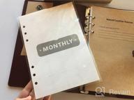 img 1 attached to Nekmit A5 Refillable Leather Planner 2023 - Monthly And Weekly Organizer With 6 Ring Binder, Pen Holder, And Inner Pockets, In Genuine Brown Leather Cover review by Michael Moulton