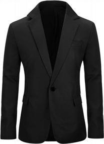 img 4 attached to Men'S Slim Fit Casual 1 Button Notched Lapel Blazer Jacket By YUNCLOS