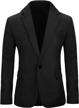 men's slim fit casual 1 button notched lapel blazer jacket by yunclos logo