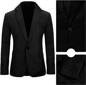 img 2 attached to Men'S Slim Fit Casual 1 Button Notched Lapel Blazer Jacket By YUNCLOS