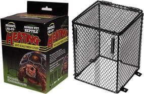 img 4 attached to 🔥 Wadoy Reptile Heater Guard - Heat Lamp Light Cage for Reptile - Protective Lampshade Mesh Cover for Anti-Scald Burn - Day Night Ceramic Light Bulb Heater Guard - Cuboid Design