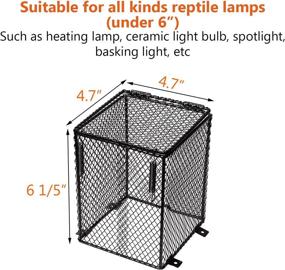 img 2 attached to 🔥 Wadoy Reptile Heater Guard - Heat Lamp Light Cage for Reptile - Protective Lampshade Mesh Cover for Anti-Scald Burn - Day Night Ceramic Light Bulb Heater Guard - Cuboid Design