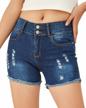 phoenising women's fashion ripped hole jeans curvy girl denim shorts, size 2-16 1 logo
