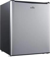 compact stainless steel refrigerator with adjustable thermostat and chiller logo