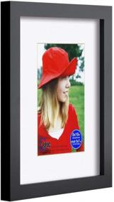 img 3 attached to Stylish RPJC 8X10 Inch Picture Frames - Solid Wood, High Definition Glass, Wall Mounting - Display 5X7 Or 8X10 Photos With Or Without Mat In Black