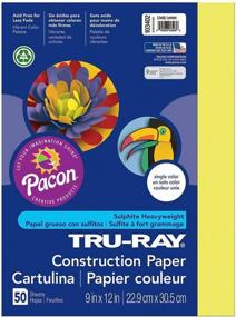 img 4 attached to Get Creative With Tru-Ray Heavyweight Construction Paper In Lively Lemon - 50 Sheets, 9" X 12