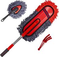 🚗 super soft microfiber car dusters kit for dashboard & interior - extendable handle, multi-purpose cleaning brush set for home, kitchen, computer, and air conditioning - 3pack logo