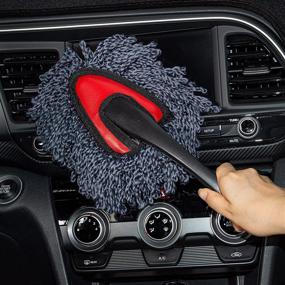 img 1 attached to 🚗 Super Soft Microfiber Car Dusters Kit for Dashboard & Interior - Extendable Handle, Multi-purpose Cleaning Brush Set for Home, Kitchen, Computer, and Air Conditioning - 3PACK