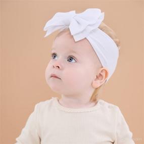 img 3 attached to 🎀 12-Pack of Cinaci Super Stretchy Nylon Headbands with Big Bow Hair Accessories - Wide Headwraps for Baby girls, Infants, Toddlers, and Kids