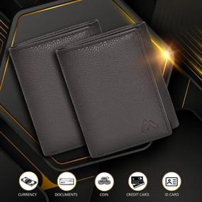 img 1 attached to 👜 Genuine Leather Trifold Wallets with RFID Blocking for Men - Stylish Accessories for Wallets, Card Cases & Money Organizers