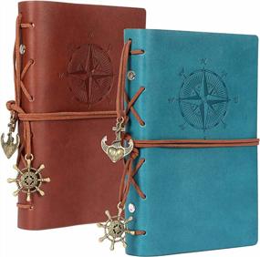 img 4 attached to Travel In Style With EOOUT Leather Writing Journal - Vintage Notebook For Women And Men With 160 Pages, 5 X 7.25 Inches