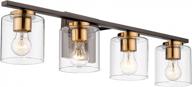 emliviar 4-light vanity lights - modern farmhouse bathroom light fixtures with oil rubbed bronze and gold finish (21002-4 orb+bg) logo