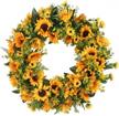 handcrafted celebration door wreath with sunflowers, wildflowers, and greenery - perfect for summer and fall decor logo