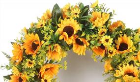 img 2 attached to Handcrafted Celebration Door Wreath With Sunflowers, Wildflowers, And Greenery - Perfect For Summer And Fall Decor