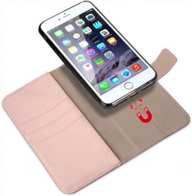 img 1 attached to Надежный и стильный: чехол-кошелек SHANSHUI для iPhone SE (2020) с блокировкой RFID и подставкой — розовое золото