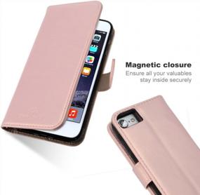 img 2 attached to Надежный и стильный: чехол-кошелек SHANSHUI для iPhone SE (2020) с блокировкой RFID и подставкой — розовое золото