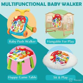 img 1 attached to 🎵 Versatile Sit to Stand Walker with Musical Play Table - Adjustable Learning Walker for 9-12 Month Old Baby, Early Education Activity Center with Lights & Sounds