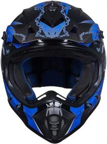 img 1 attached to 🔵 ILM Youth & Kids Motocross Helmet - DOT Approved, Blue Black, Youth-Small