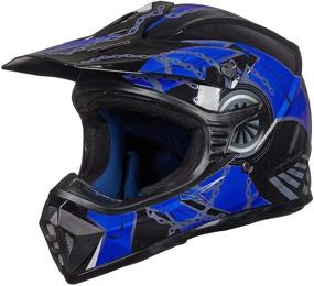 img 4 attached to 🔵 ILM Youth & Kids Motocross Helmet - DOT Approved, Blue Black, Youth-Small