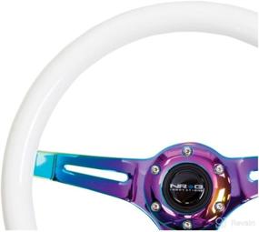 img 1 attached to 🔥 NRG Innovations ST-015MC-GL Classic Wood Grain Steering Wheel (350mm with 3 Neochrome Spokes and Glow-in-the-Dark Grip - ST-015MC-YG)