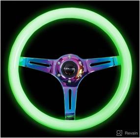 img 4 attached to 🔥 NRG Innovations ST-015MC-GL Classic Wood Grain Steering Wheel (350mm with 3 Neochrome Spokes and Glow-in-the-Dark Grip - ST-015MC-YG)