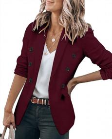 img 4 attached to Women'S 3/4 Sleeve Work Office Blazer Jackets By Beyove - Stretchy Ruched Design (S-3XL)