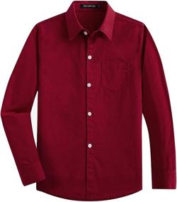 img 4 attached to Shop the Trend: Spring Gege Sleeve 👔 Formal Cotton Boys' Clothing - Tops, Tees & Shirts!