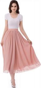 img 4 attached to Chic And Flowy Chiffon Maxi Skirt For Women - Pleated A-Line Style Perfect For Beach Or Retro Fashion