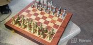 img 1 attached to Travel Metal Chess Set - Wooden Folding Board & Pieces For Adults & Kids | Fun Board Game! review by James Morrow