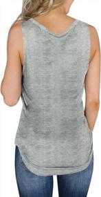 img 1 attached to Grey Sleeveless Workout Tank Tops For Women - Loose-Fit V-Neck Dressy Shirts By Ofenbuy